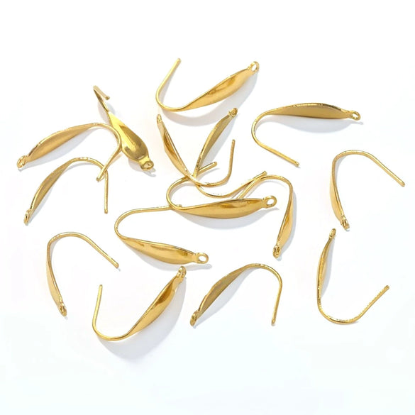 Stainless Steel Ear Hook Earrings Accessories With Real Gold Plated And Stamping Treatment