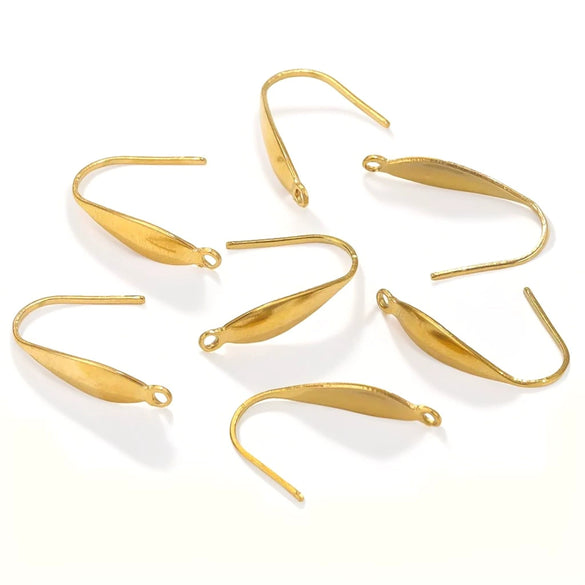 Stainless Steel Ear Hook Earrings Accessories With Real Gold Plated And Stamping Treatment