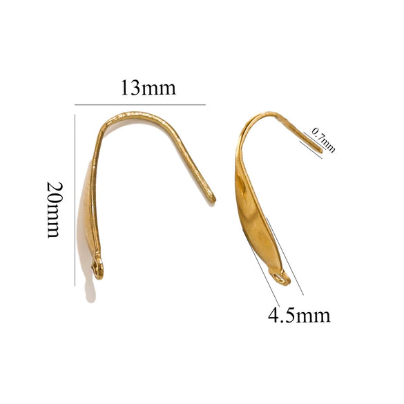 Stainless Steel Ear Hook Earrings Accessories With Real Gold Plated And Stamping Treatment