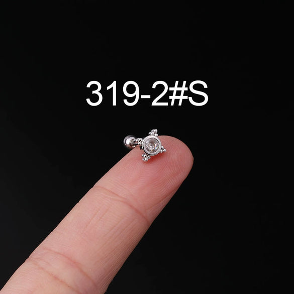 Stainless Steel Ear Nail Jewelry With Animals Zodiac Pattern Electroplated