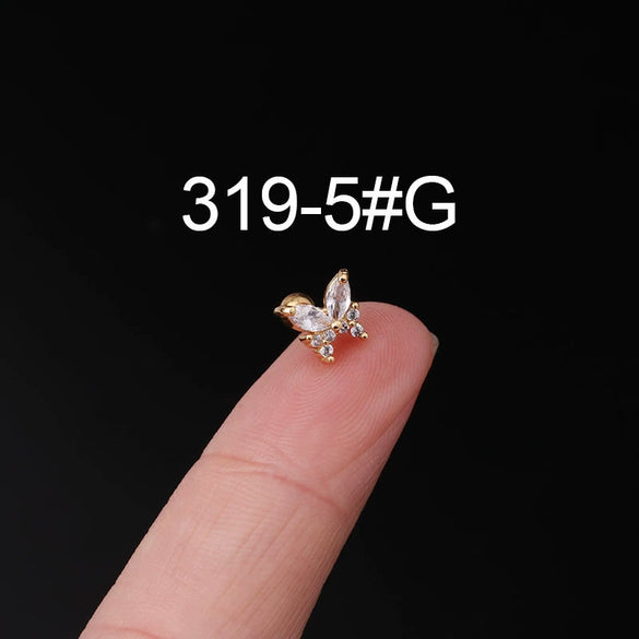 Stainless Steel Ear Nail Jewelry With Animals Zodiac Pattern Electroplated