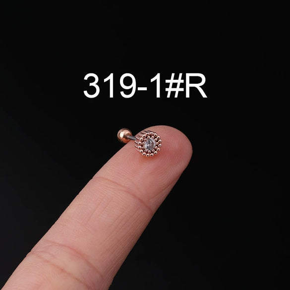 Stainless Steel Ear Nail Jewelry With Animals Zodiac Pattern Electroplated