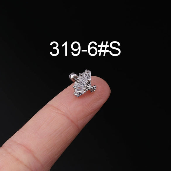 Stainless Steel Ear Nail Jewelry With Animals Zodiac Pattern Electroplated