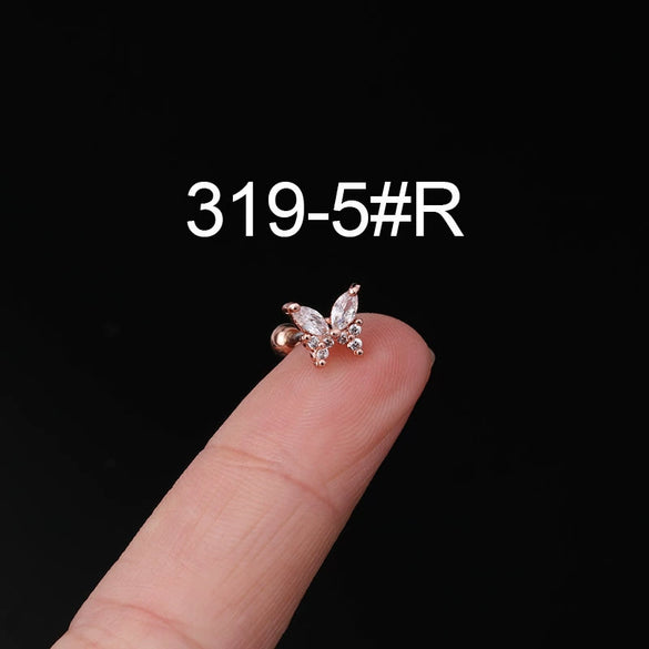 Stainless Steel Ear Nail Jewelry With Animals Zodiac Pattern Electroplated