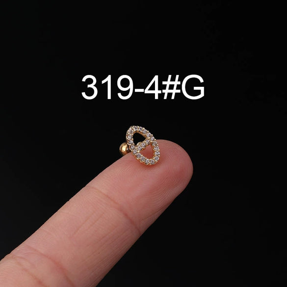 Stainless Steel Ear Nail Jewelry With Animals Zodiac Pattern Electroplated