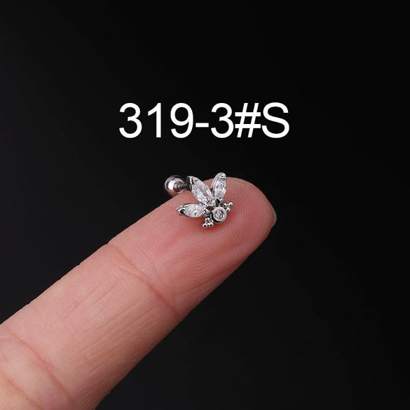 Stainless Steel Ear Nail Jewelry With Animals Zodiac Pattern Electroplated