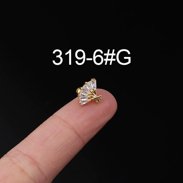 Stainless Steel Ear Nail Jewelry With Animals Zodiac Pattern Electroplated