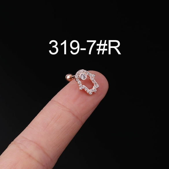 Stainless Steel Ear Nail Jewelry With Animals Zodiac Pattern Electroplated