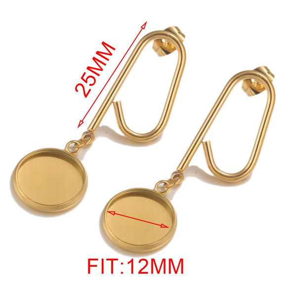 Stainless Steel Ear Studs Jewelry Accessories With Electroplating Treatment