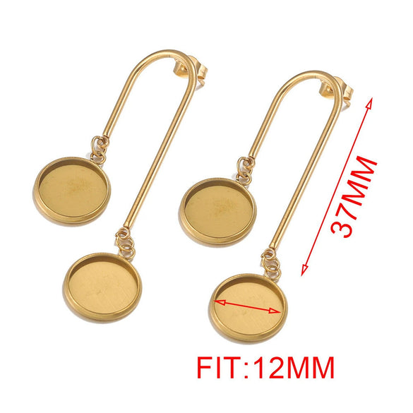 Stainless Steel Ear Studs Jewelry Accessories With Electroplating Treatment
