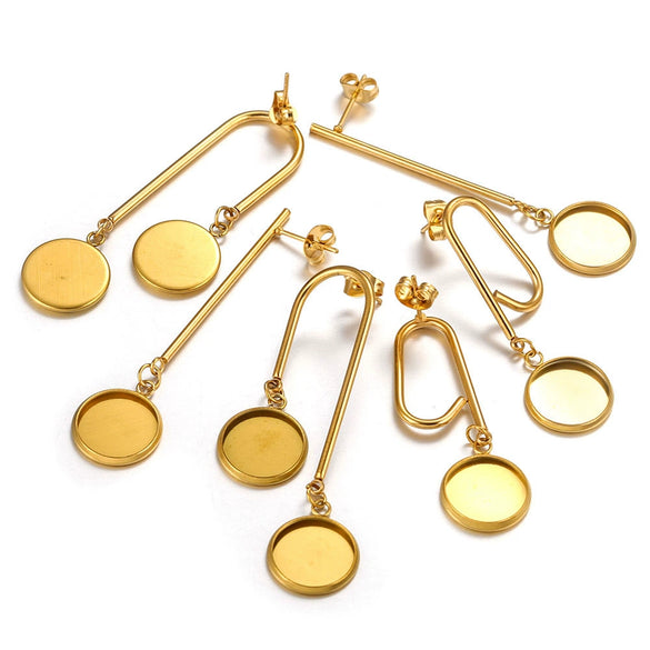 Stainless Steel Ear Studs Jewelry Accessories With Electroplating Treatment