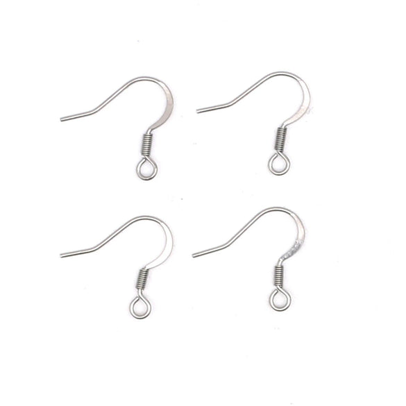 Stainless Steel Ear Studs Spring Squashed Ear Hook Flat Ear Stud Diy Jewelry Accessories Electroplated