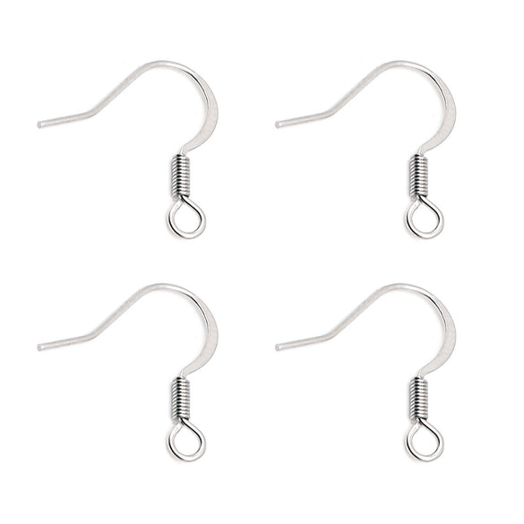 Stainless Steel Ear Studs Spring Squashed Ear Hook Flat Ear Stud Diy Jewelry Accessories Electroplated