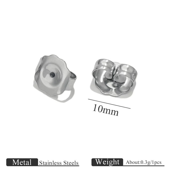 Stainless Steel Earplug Earring Accessories With Plum Blossom And Butterfly Buckles Smooth Design