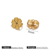 Stainless Steel Earplug Earring Accessories With Plum Blossom And Butterfly Buckles Smooth Design
