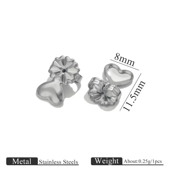 Stainless Steel Earplug Earring Accessories With Plum Blossom And Butterfly Buckles Smooth Design