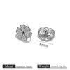 Stainless Steel Earplug Earring Accessories With Plum Blossom And Butterfly Buckles Smooth Design