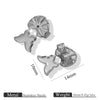 Stainless Steel Earplug Earring Accessories With Plum Blossom And Butterfly Buckles Smooth Design
