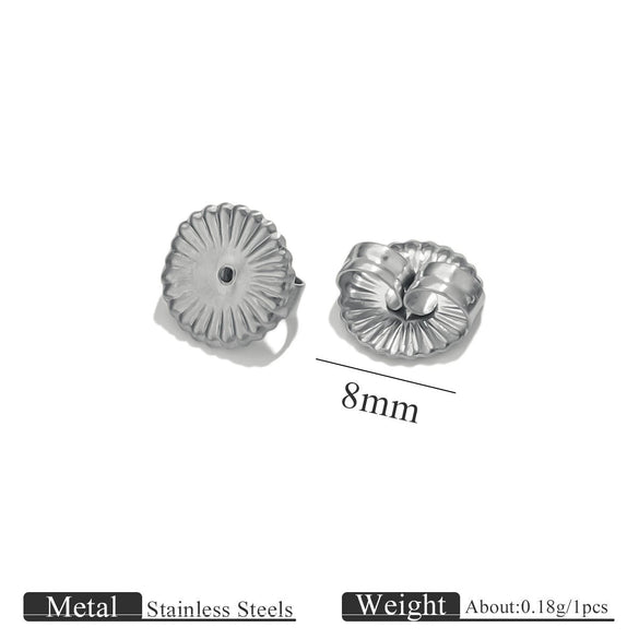 Stainless Steel Earplug Earring Accessories With Plum Blossom And Butterfly Buckles Smooth Design