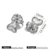 Stainless Steel Earplug Earring Accessories With Plum Blossom And Butterfly Buckles Smooth Design