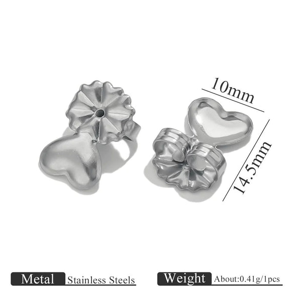 Stainless Steel Earplug Earring Accessories With Plum Blossom And Butterfly Buckles Smooth Design
