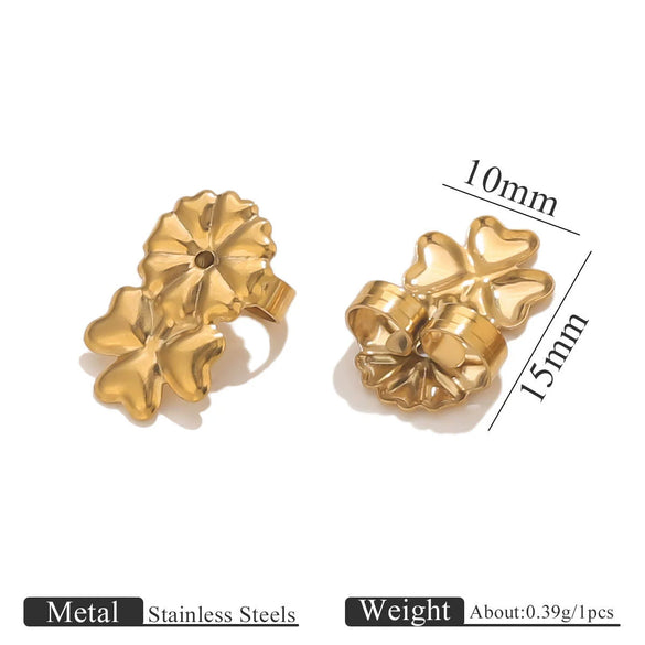 Stainless Steel Earplug Earring Accessories With Plum Blossom And Butterfly Buckles Smooth Design