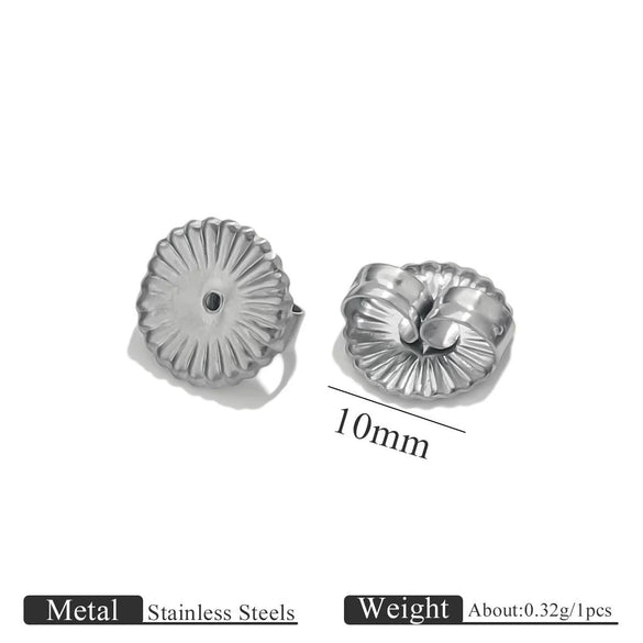 Stainless Steel Earplug Earring Accessories With Plum Blossom And Butterfly Buckles Smooth Design
