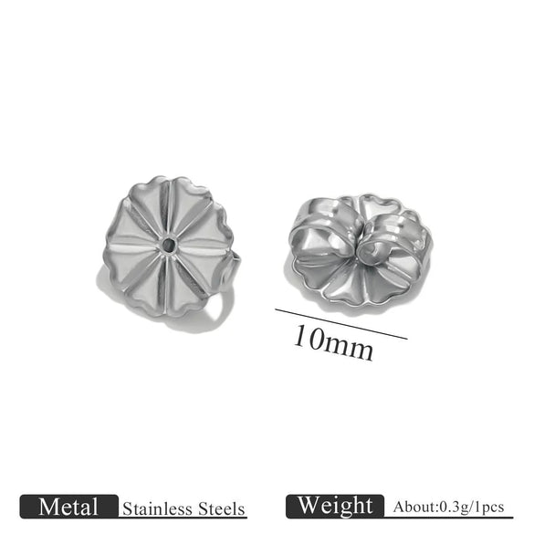 Stainless Steel Earplug Earring Accessories With Plum Blossom And Butterfly Buckles Smooth Design