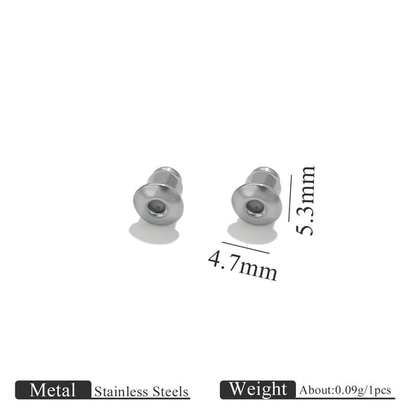 Stainless Steel Earplug Earring Accessories With Plum Blossom And Butterfly Buckles Smooth Design