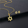 Stainless Steel Earrings And Necklace Suit With Love Water Drops And Bell Patterns Five Pointed Star Shape Electroplated Simple Style