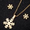 Stainless Steel Earrings And Necklace Suit With Love Water Drops And Bell Patterns Five Pointed Star Shape Electroplated Simple Style