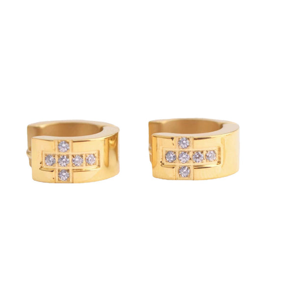 Stainless Steel Earrings Cross Diamond Animal Zodiac Geometric Cartoon Light Luxury Electroplated Jewelry For Women