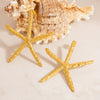 Stainless Steel Earrings Hammered Starfish Style Electroplated For Women