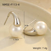 Stainless Steel Earrings Imitation Pearl Baroque Geometric Flower Electroplating Design Women's