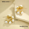 Stainless Steel Earrings Imitation Pearl Baroque Geometric Flower Electroplating Design Women's