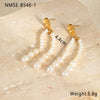 Stainless Steel Earrings Imitation Pearl Baroque Geometric Flower Electroplating Design Women's