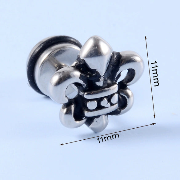 Stainless Steel Earrings With Geometric Animal Zodiac Patterns Heart And Drop Shaped Electroplated Punk Style