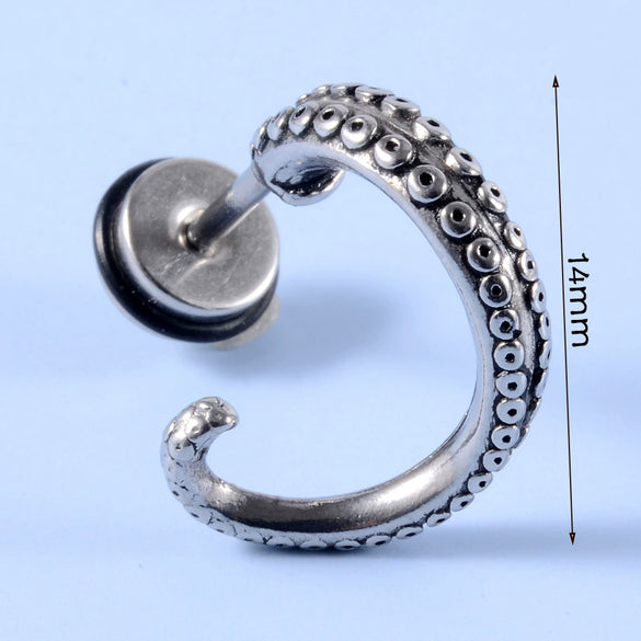 Stainless Steel Earrings With Geometric Animal Zodiac Patterns Heart And Drop Shaped Electroplated Punk Style
