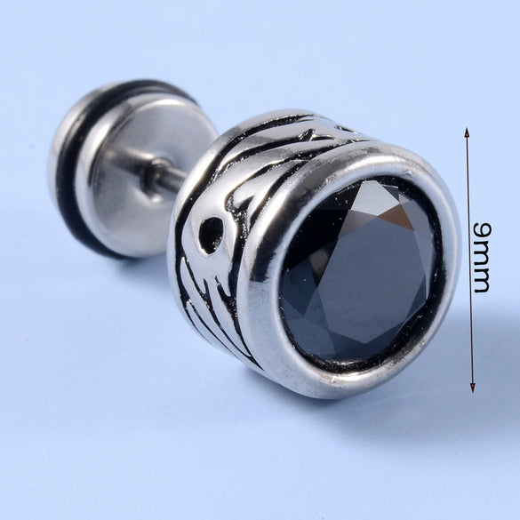 Stainless Steel Earrings With Geometric Animal Zodiac Patterns Heart And Drop Shaped Electroplated Punk Style