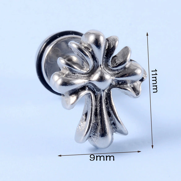 Stainless Steel Earrings With Geometric Animal Zodiac Patterns Heart And Drop Shaped Electroplated Punk Style