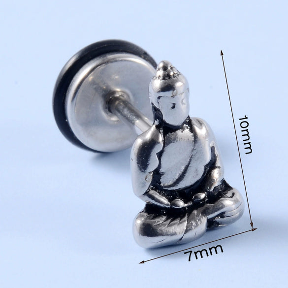 Stainless Steel Earrings With Geometric Animal Zodiac Patterns Heart And Drop Shaped Electroplated Punk Style