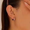 Stainless Steel Earrings With Love Pendants Pink Zirconium Minimalist Original Design Electroplating