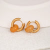Stainless Steel Earrings With Ping An Buckle Design