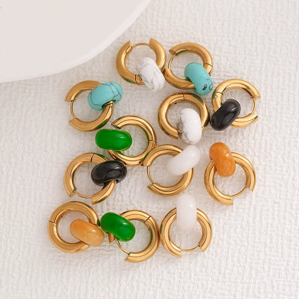 Stainless Steel Earrings With Ping An Buckle Design