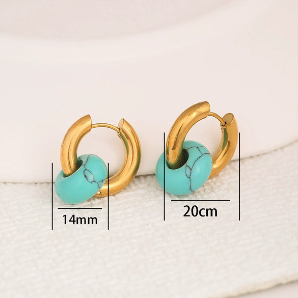 Stainless Steel Earrings With Ping An Buckle Design