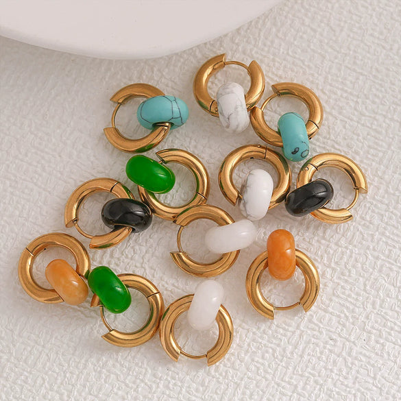 Stainless Steel Earrings With Ping An Buckle Design