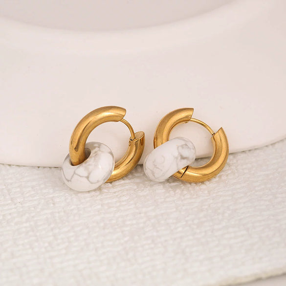 Stainless Steel Earrings With Ping An Buckle Design
