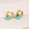Stainless Steel Earrings With Ping An Buckle Design
