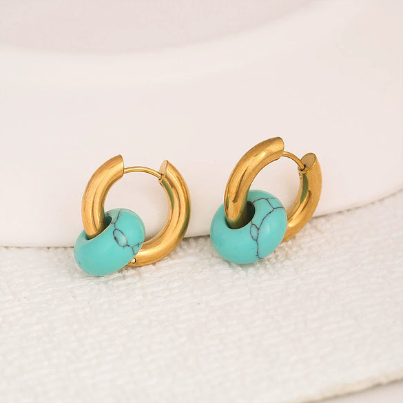 Stainless Steel Earrings With Ping An Buckle Design