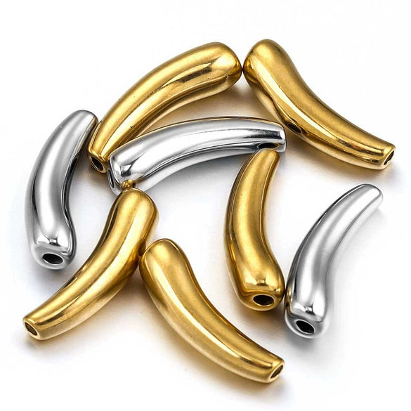 Stainless Steel Eggplant Bead Pendant Jewelry For Diy Bracelet And Necklace Making With 18K Gold Vacuum Plating